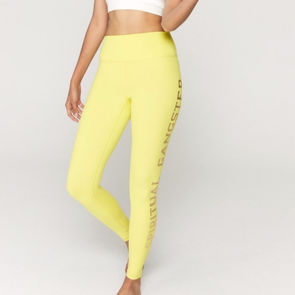Gold foil SPIRITUAL GANGSTER yoga pants
